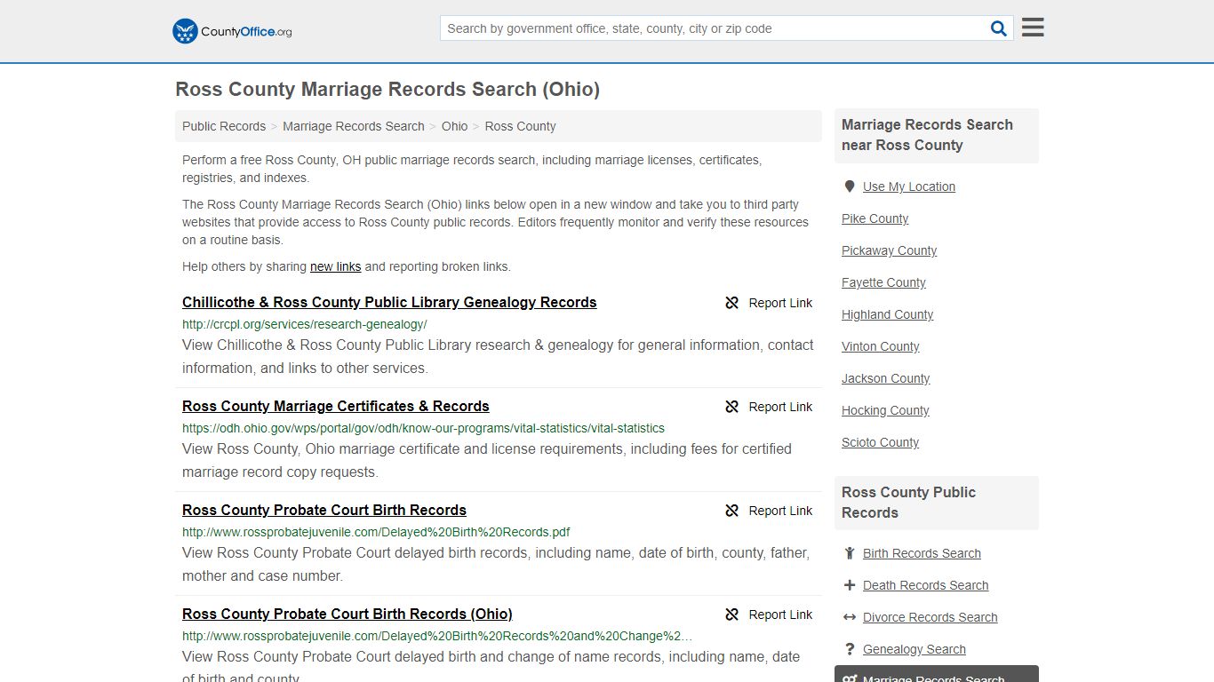 Marriage Records Search - Ross County, OH (Marriage ...